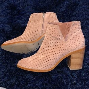 Blush Pink Booties Real Leather